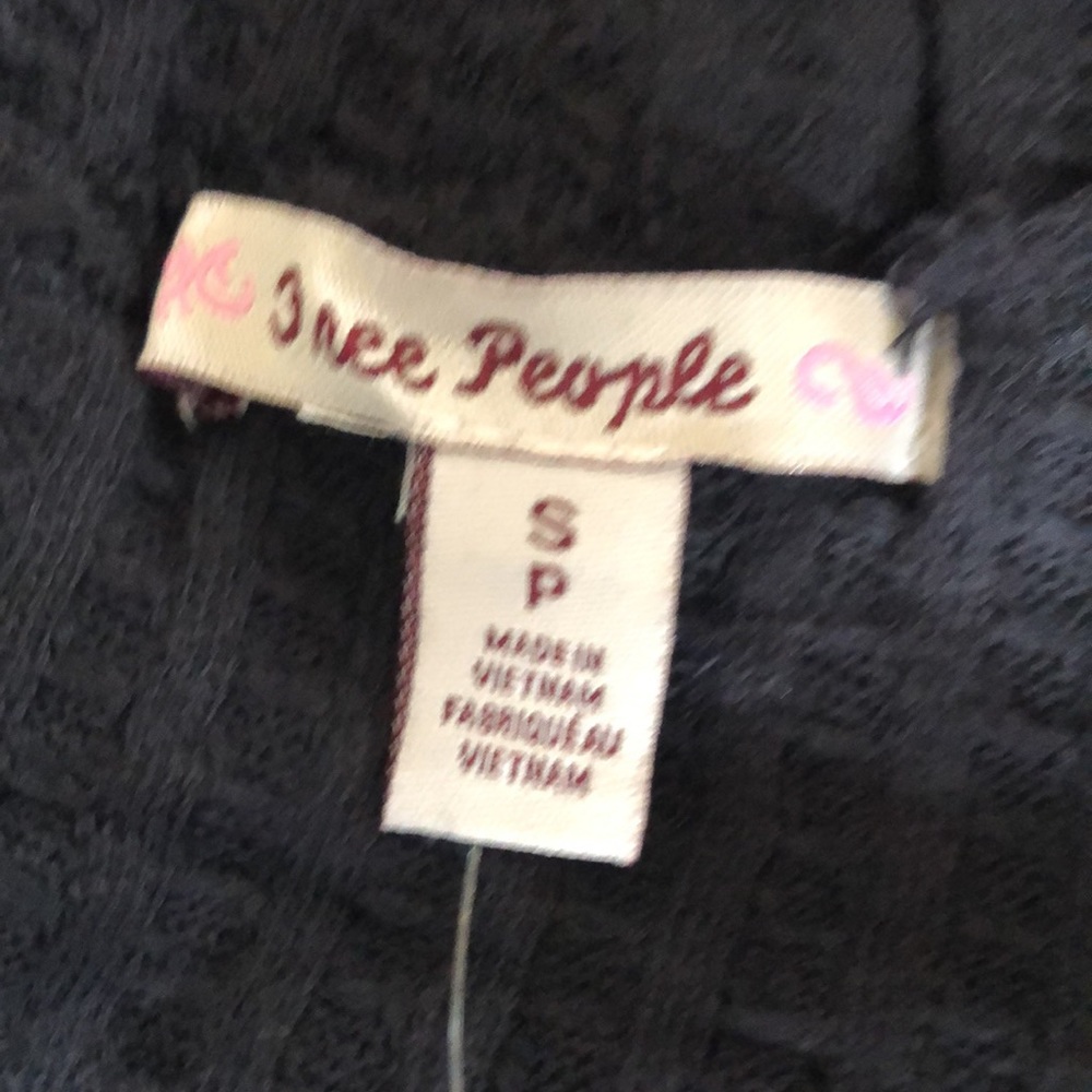 NWT Free People Juicy Long Sleeve Thermal Knit Shirt In Black Size Small - Picture 15 of 15